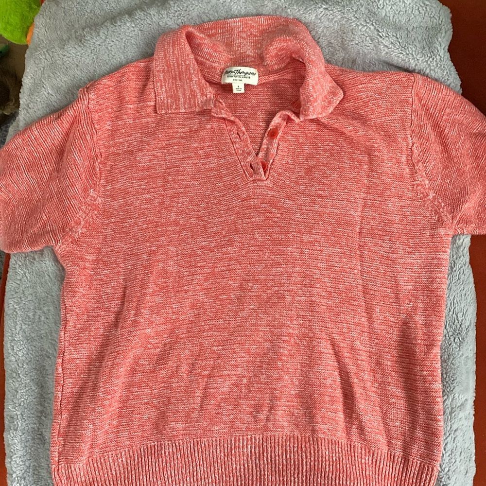 Norm Thompson knit linen/cotton short sleeve sweater - Size L